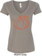 Ladies Halloween Tee Pumpkin Sketch V-Neck