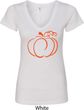 Ladies Halloween Tee Pumpkin Sketch V-Neck
