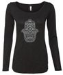 Clearance - Ladies HAMSA Yoga Triblend Long-Sleeve Tee - Vintage Black