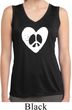 Ladies Hippie Heart Peace Dry Wicking Sleeveless Shirt