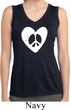 Ladies Hippie Heart Peace Dry Wicking Sleeveless Shirt