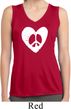 Ladies Hippie Heart Peace Dry Wicking Sleeveless Shirt