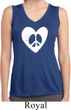 Ladies Hippie Heart Peace Dry Wicking Sleeveless Shirt