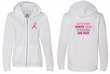 Ladies Hoodie Pink Ribbon 2nd Base Front & Back Print Full Zip Hoody
