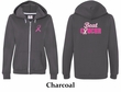 Ladies Hoodie Pink Ribbon Beat Cancer Front & Back Full Zip Hoody