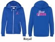 Ladies Hoodie Pink Ribbon Beat Cancer Front & Back Full Zip Hoody