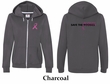 Ladies Hoodie Pink Ribbon Best Pillows Front & Back Full Zip Hoody