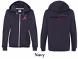 Ladies Hoodie Pink Ribbon Best Pillows Front & Back Full Zip Hoody