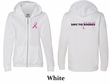Ladies Hoodie Pink Ribbon Best Pillows Front & Back Full Zip Hoody