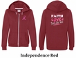 Ladies Hoodie Pink Ribbon Faith Love Fight Front & Back Full Zip Hoody