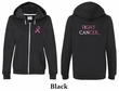 Ladies Hoodie Pink Ribbon Fight Cancer Front & Back Full Zip Hoody