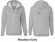 Ladies Hoodie Pink Ribbon For Me Front & Back Print Full Zip Hoody