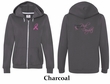 Ladies Hoodie Pink Ribbon For My Daughter Front & Back Full Zip Hoody