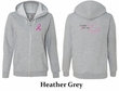 Ladies Hoodie Pink Ribbon For My Daughter Front & Back Full Zip Hoody