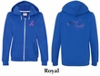 Ladies Hoodie Pink Ribbon For My Daughter Front & Back Full Zip Hoody