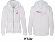 Ladies Hoodie Pink Ribbon For My Daughter Front & Back Full Zip Hoody