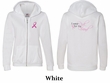 Ladies Hoodie Pink Ribbon For My Friend Front & Back Full Zip Hoody