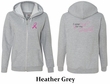 Ladies Hoodie Pink Ribbon For My Grandma Front & Back Full Zip Hoody