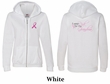 Ladies Hoodie Pink Ribbon For My Grandma Front & Back Full Zip Hoody