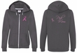 Ladies Hoodie Pink Ribbon For My Mom Front & Back Print Full Zip Hoody