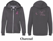 Ladies Hoodie Pink Ribbon For My Mom Front & Back Print Full Zip Hoody