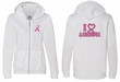 Ladies Hoodie Pink Ribbon I Heart Front & Back Full Zip Hoody