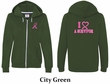 Ladies Hoodie Pink Ribbon I Heart Front & Back Full Zip Hoody