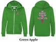 Ladies Hoodie Pink Ribbon Keep Calm Front & Back Print Full Zip Hoody