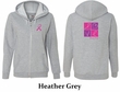 Ladies Hoodie Pink Ribbon Love Hope Front & Back Print Full Zip Hoody