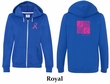 Ladies Hoodie Pink Ribbon Love Hope Front & Back Print Full Zip Hoody