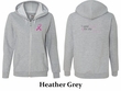 Ladies Hoodie Pink Ribbon My Cousin Front & Back Full Zip Hoody
