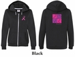 Ladies Hoodie Pink Ribbon Love Hope Front & Back Print Full Zip Hoody