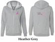 Ladies Hoodie Pink Ribbon Pink For My Aunt Front & Back Full Zip Hoody