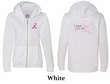Ladies Hoodie Pink Ribbon Pink For My Aunt Front & Back Full Zip Hoody