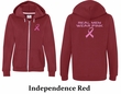Ladies Hoodie Pink Ribbon Real Men Front & Back Print Full Zip Hoody