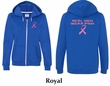 Ladies Hoodie Pink Ribbon Real Men Front & Back Print Full Zip Hoody