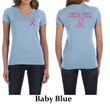 Ladies Shirt Pink Ribbon Real Men Front & Back Print V-neck Tee T-Shirt