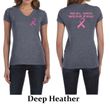 Ladies Shirt Pink Ribbon Real Men Front & Back Print V-neck Tee T-Shirt