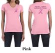 Ladies Shirt Pink Ribbon Real Men Front & Back Print V-neck Tee T-Shirt