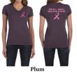 Ladies Shirt Pink Ribbon Real Men Front & Back Print V-neck Tee T-Shirt