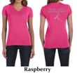 Ladies Shirt Pink Ribbon Real Men Front & Back Print V-neck Tee T-Shirt