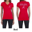 Ladies Shirt Pink Ribbon Real Men Front & Back Print V-neck Tee T-Shirt