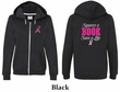 Ladies Hoodie Pink Ribbon Save a Life Front & Back Full Zip Hoody
