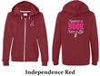 Ladies Hoodie Pink Ribbon Save a Life Front & Back Full Zip Hoody