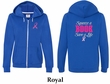 Ladies Hoodie Pink Ribbon Save a Life Front & Back Full Zip Hoody