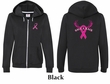 Ladies Hoodie Pink Ribbon Save a Rack Front & Back Full Zip Hoody