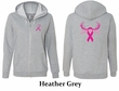 Ladies Hoodie Pink Ribbon Save a Rack Front & Back Full Zip Hoody