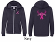 Ladies Hoodie Pink Ribbon Save a Rack Front & Back Full Zip Hoody