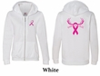 Ladies Hoodie Pink Ribbon Save a Rack Front & Back Full Zip Hoody