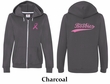 Ladies Hoodie Pink Ribbon Save the Boobies Front & Back Full Zip Hoody